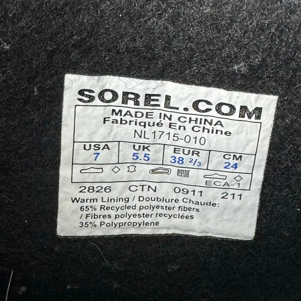 Sorel 1964 PAC Snow Boots‎ Winter Waterproof Rain Black Aztec Women Sz 7